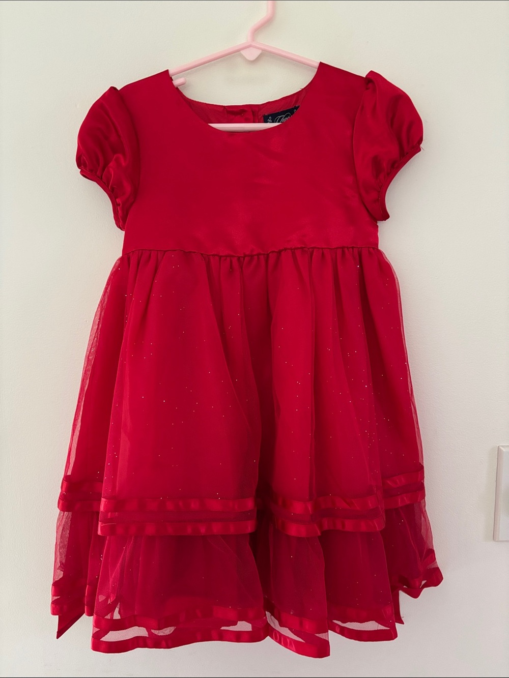 Chaps Red Girls Satin Dress